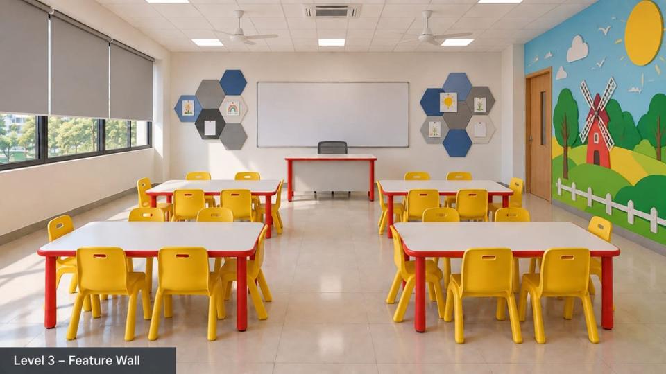 Level 3 classroom: Feature wall