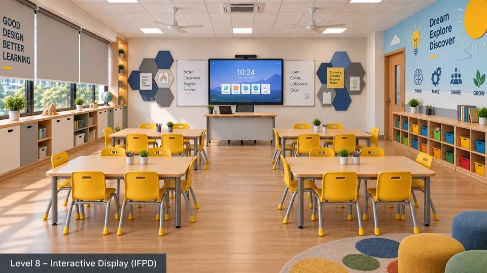 Level 8 classroom: Interactive display (IFPD)